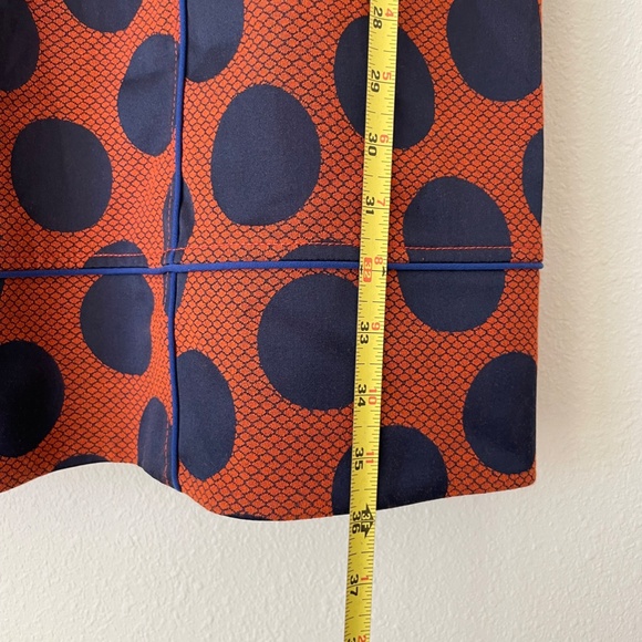 ANTHROPOLOGIE Maeve Dress Rokin Polka Dot Sleeveless Cross-Back Blue Orange Sz 4 - Picture 14 of 16